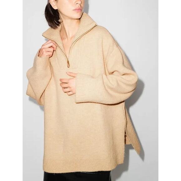 Nanushka Zuma Oversized Knitted Sweater - S Beige - Picture 1 of 4